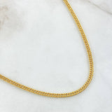 Cadena Cubana Reticulada 4.2gr / 50cm / Oro Amarillo +3 18K