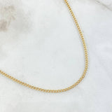 Cadena Cubana 1.3g / 20 in / 1.55mm Oro Amarillo 18K