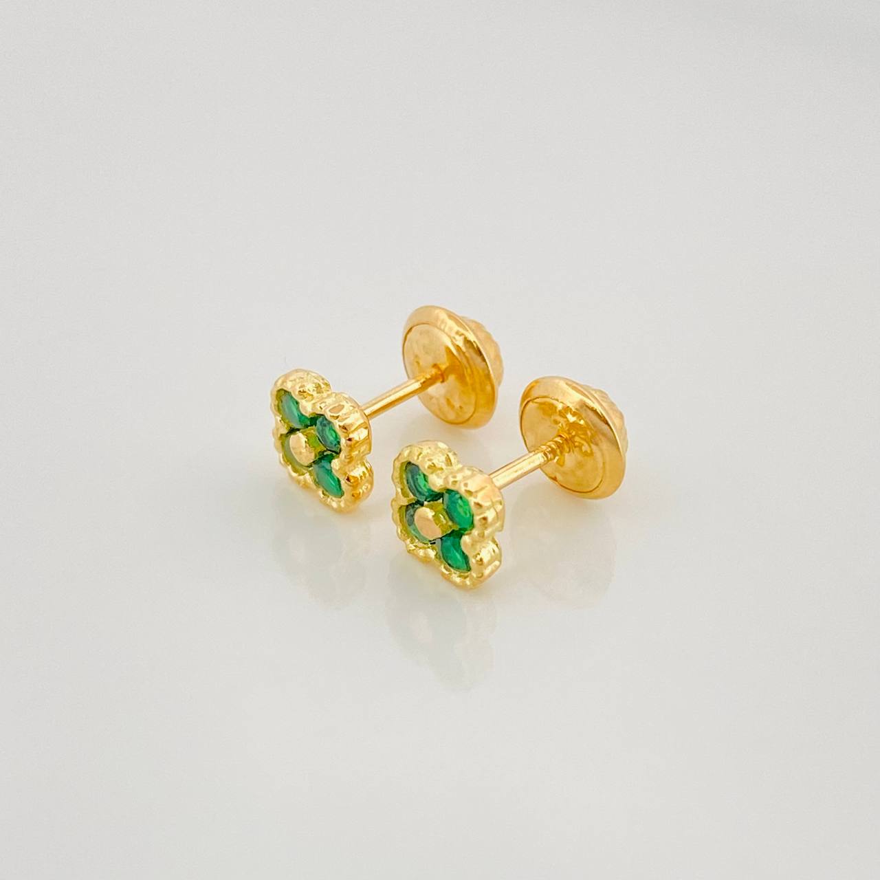 Clover Stud Earrings 1.1 g / in / 5.3 mm Yellow Gold 18K