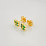 Clover Stud Earrings 1.1 g / in / 5.3 mm Yellow Gold 18K