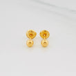 Plain Bead Stud Earrings 0.55 g / in / 4 mm Yellow Gold 18K