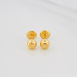 Plain Bead Stud Earrings 0.6 g / in / 5 mm Yellow Gold 18K