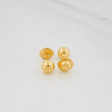 Plain Bead Stud Earrings 0.6 g / in / 5 mm Yellow Gold 18K