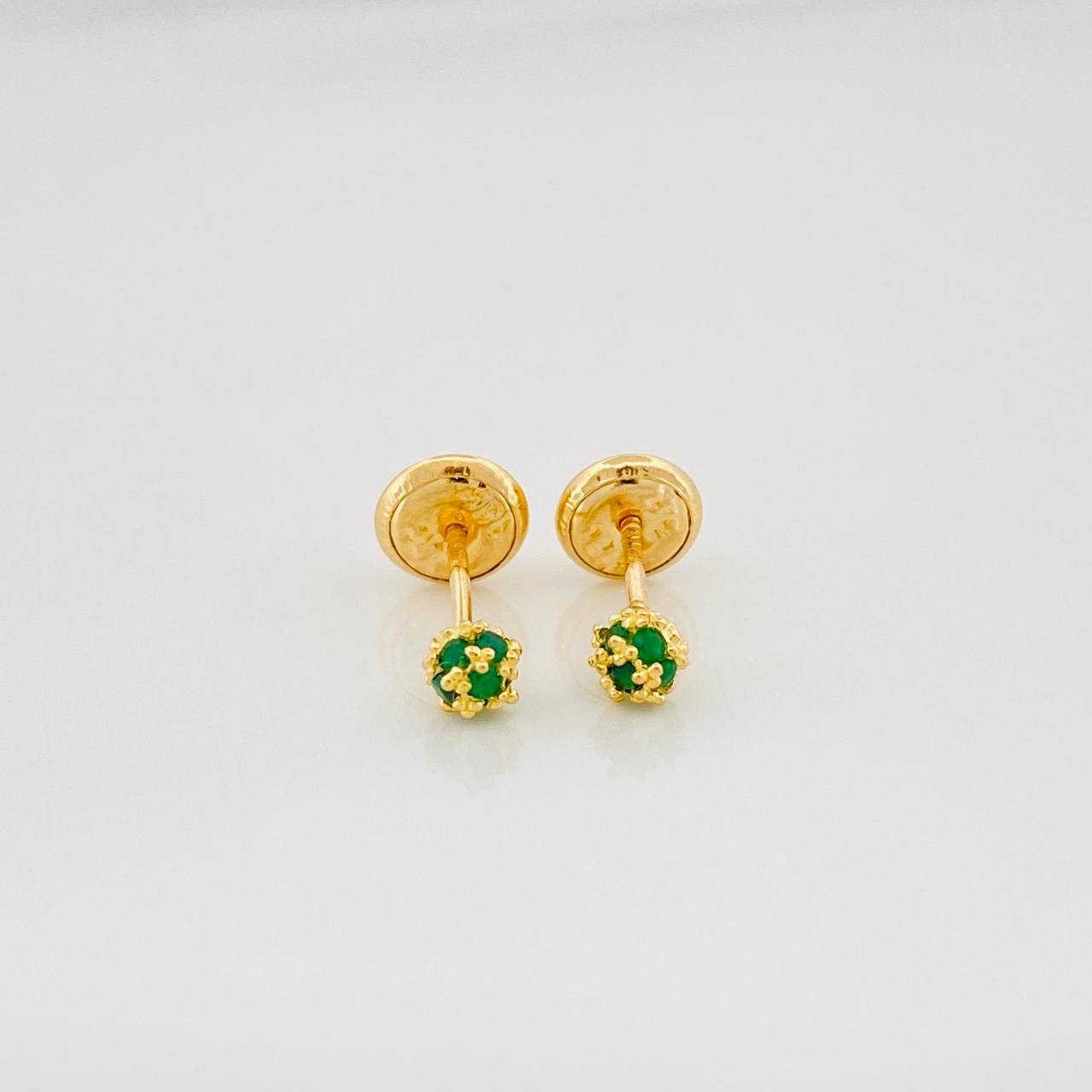 Stud Earrings Bead Golden 0.75 g / in / 3.5 mm Yellow Gold 18K