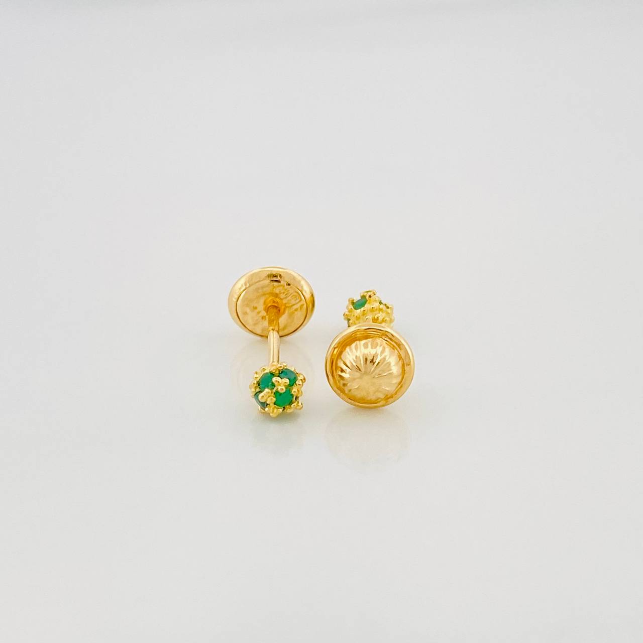 Stud Earrings Bead Golden 0.75 g / in / 3.5 mm Yellow Gold 18K