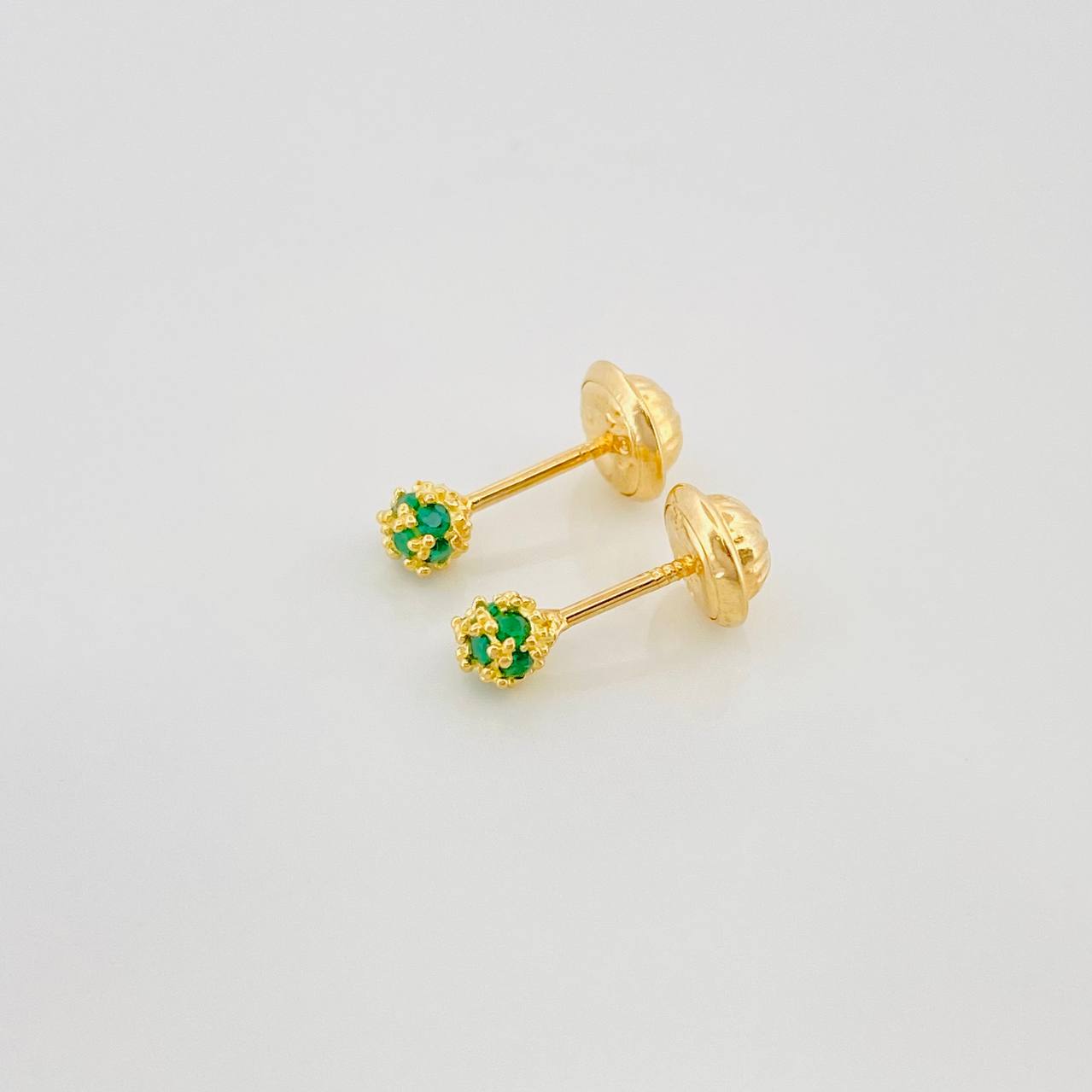 Stud Earrings Bead Golden 0.75 g / in / 3.5 mm Yellow Gold 18K