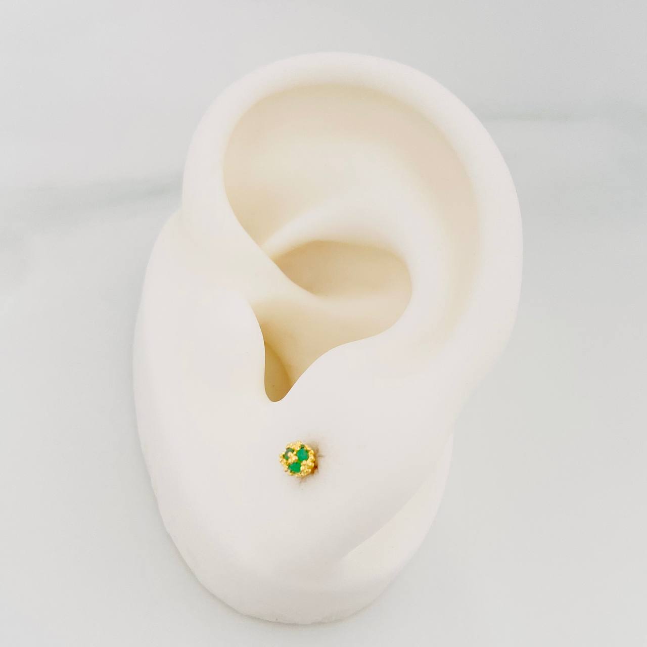Stud Earrings Bead Golden 0.75 g / in / 3.5 mm Yellow Gold 18K