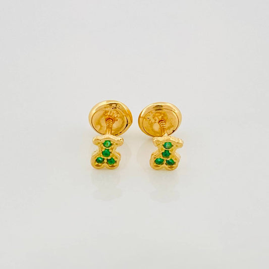 Stud Earrings Bear Ts 0.65 g / in / 4.69 mm Yellow Gold 18K