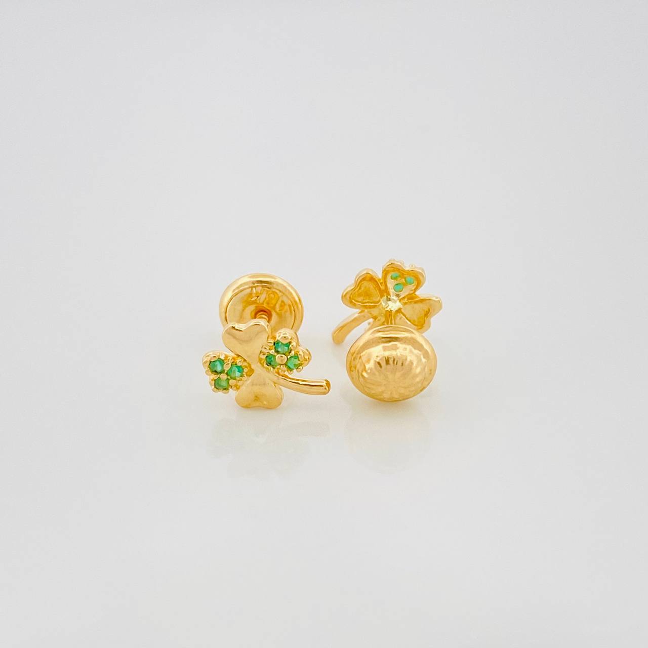 Topos Trebol Cuatro Hojas 1 g / in / 6.5 mm Oro Amarillo 18K