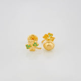 Topos Trebol Cuatro Hojas 1 g / in / 6.5 mm Oro Amarillo 18K