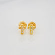 Stud Earrings Cross 0.8 g / in / 4.7 mm Yellow Gold 18K