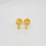 Stud Earrings Cross 0.8 g / in / 4.7 mm Yellow Gold 18K