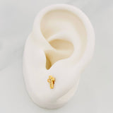 Stud Earrings Cross 0.8 g / in / 4.7 mm Yellow Gold 18K
