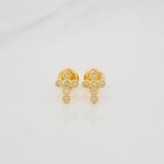 Topos Cruz Tupida 0.95 g / in / 6 mm Oro Amarillo 18K