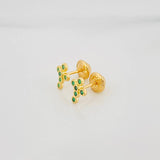 Topos Cruz Tupida 0.85 g / in / 6 mm Oro Amarillo 18K