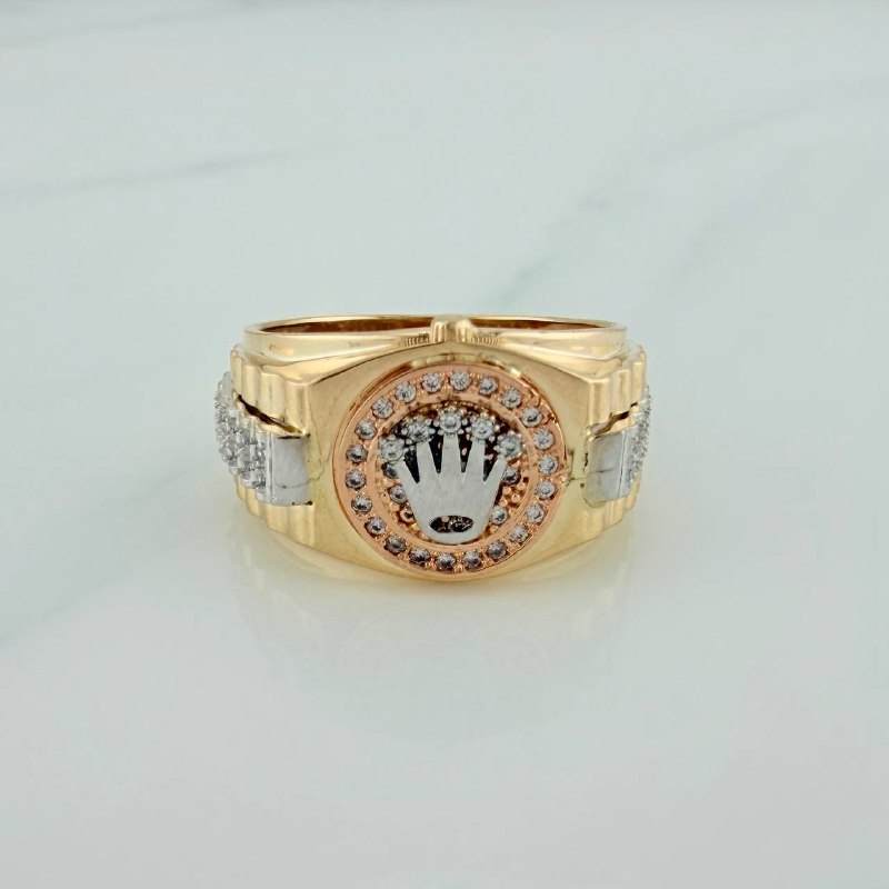 Belt Crown Ring 8.15gr / T9 3/4 / Three Golds 18K %