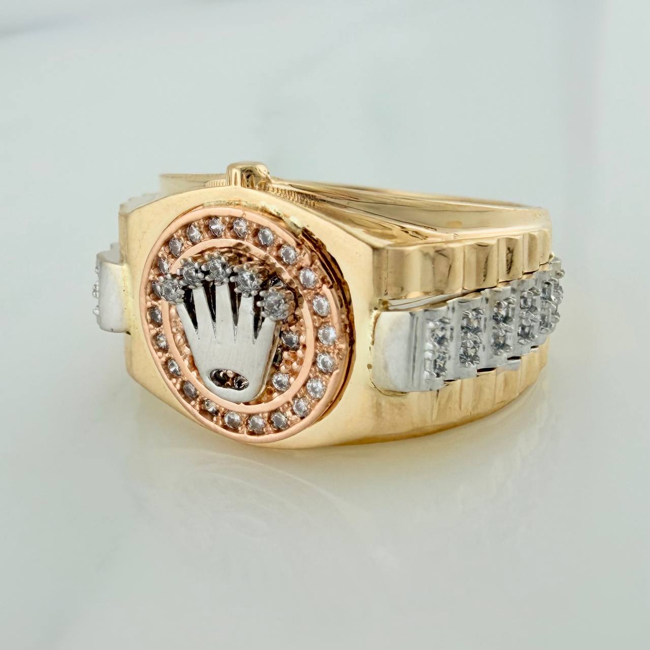 Belt Crown Ring 8.15gr / T9 3/4 / Three Golds 18K %