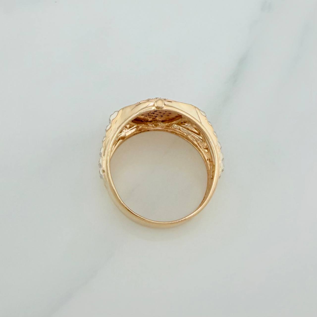Belt Crown Ring 8.15gr / T9 3/4 / Three Golds 18K %
