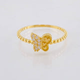 Matte Butterfly Ring 1.25 g / T8 1/4 18K Yellow Gold