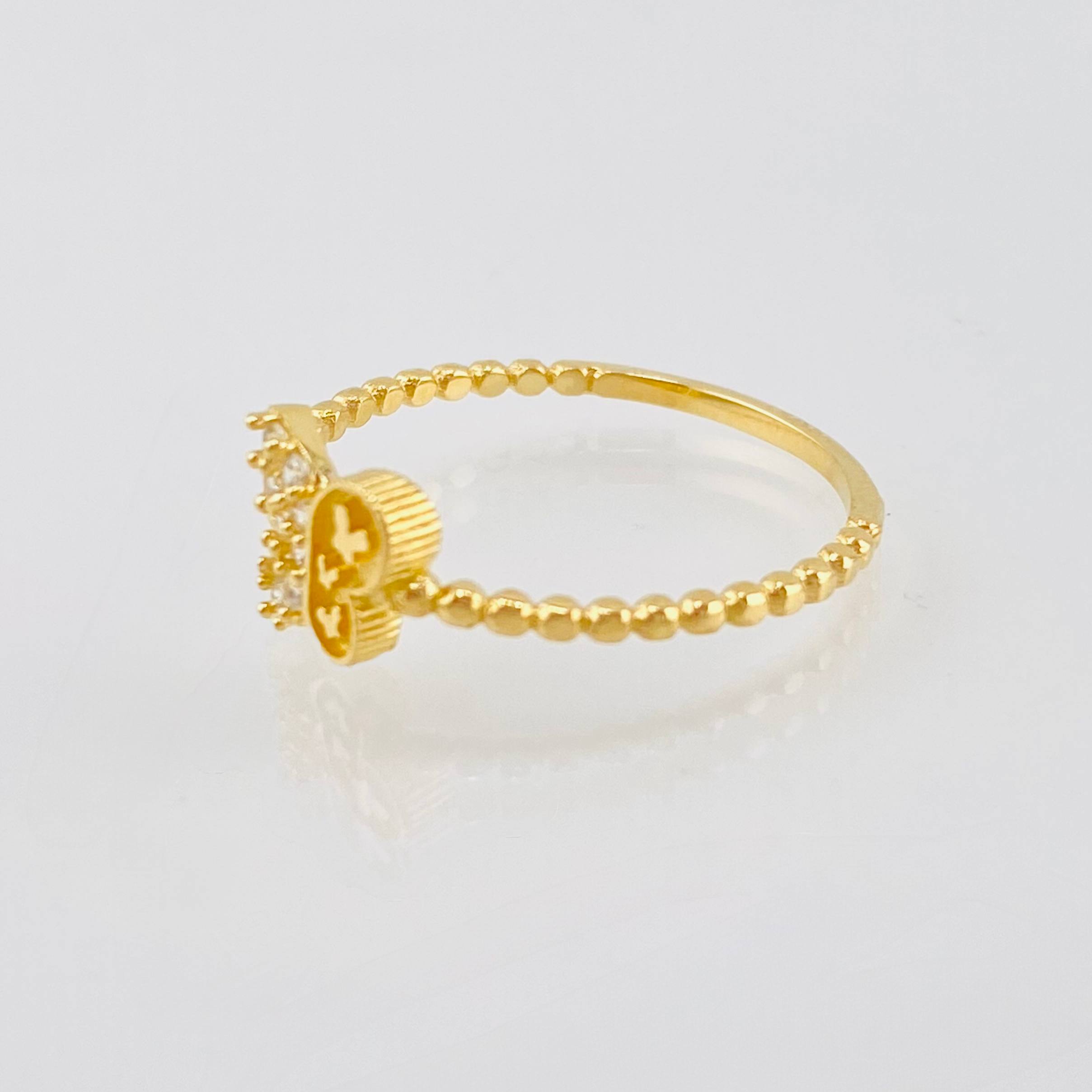 Anillo Mariposa Mate 1.4gr / T7 1/2 / Oro Amarillo 18K