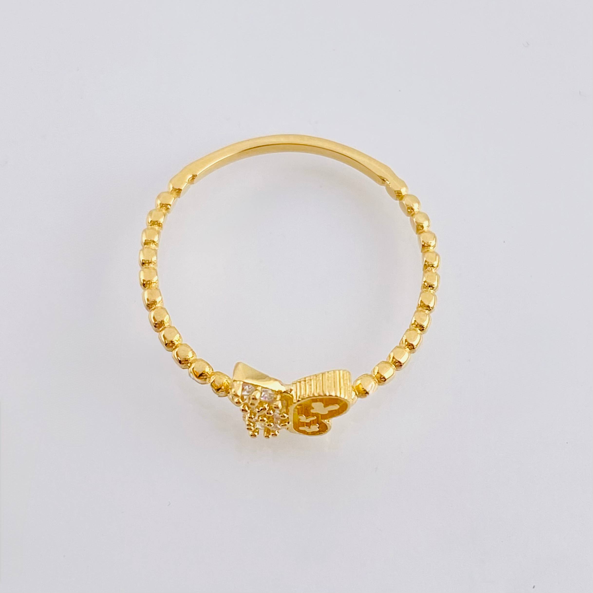 Anillo Mariposa Mate 1.4gr / T7 1/2 / Oro Amarillo 18K