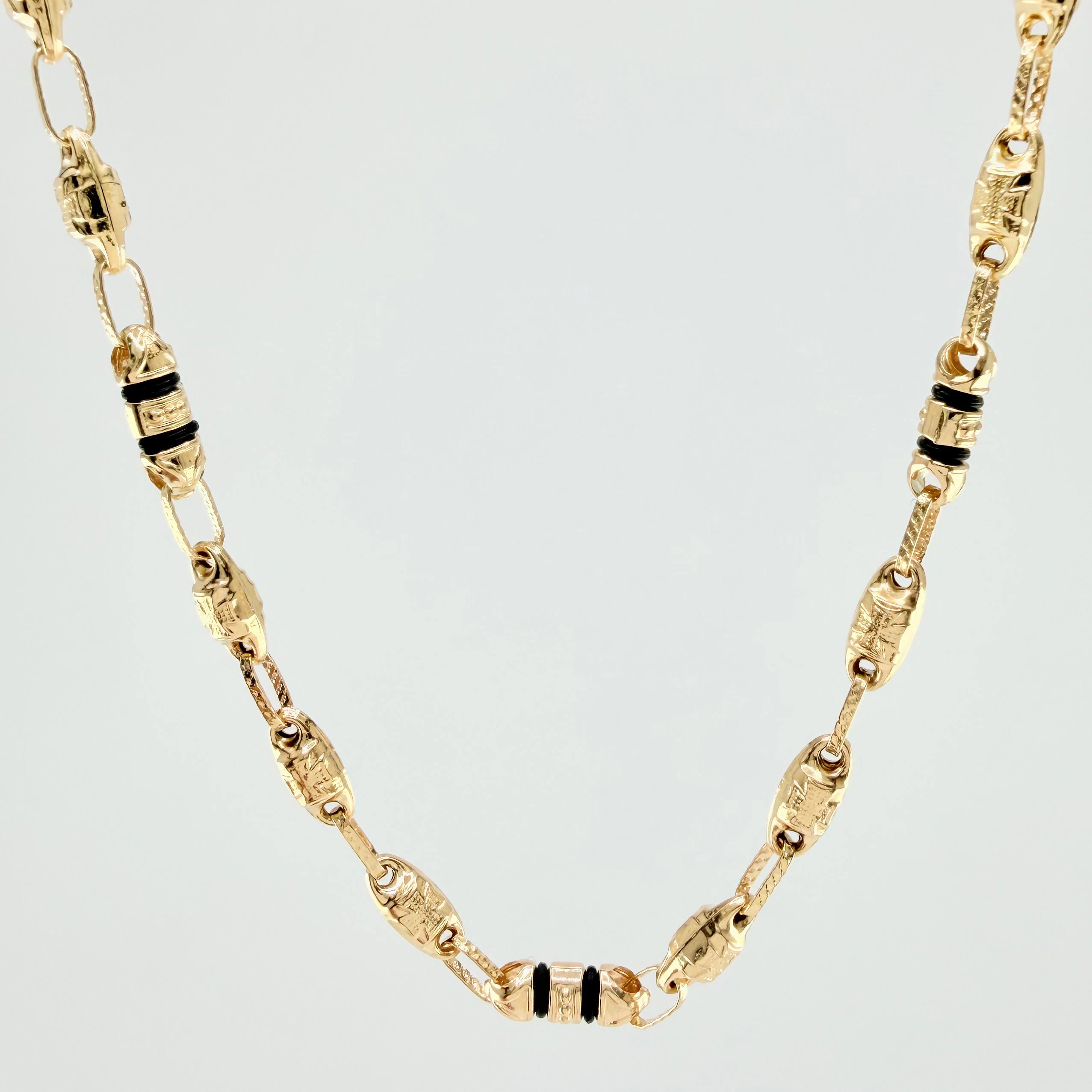 Cadena Rustica Templaria 3x1 12.5gr / 24 1/2 in / 4mm Oro Amarillo 18K