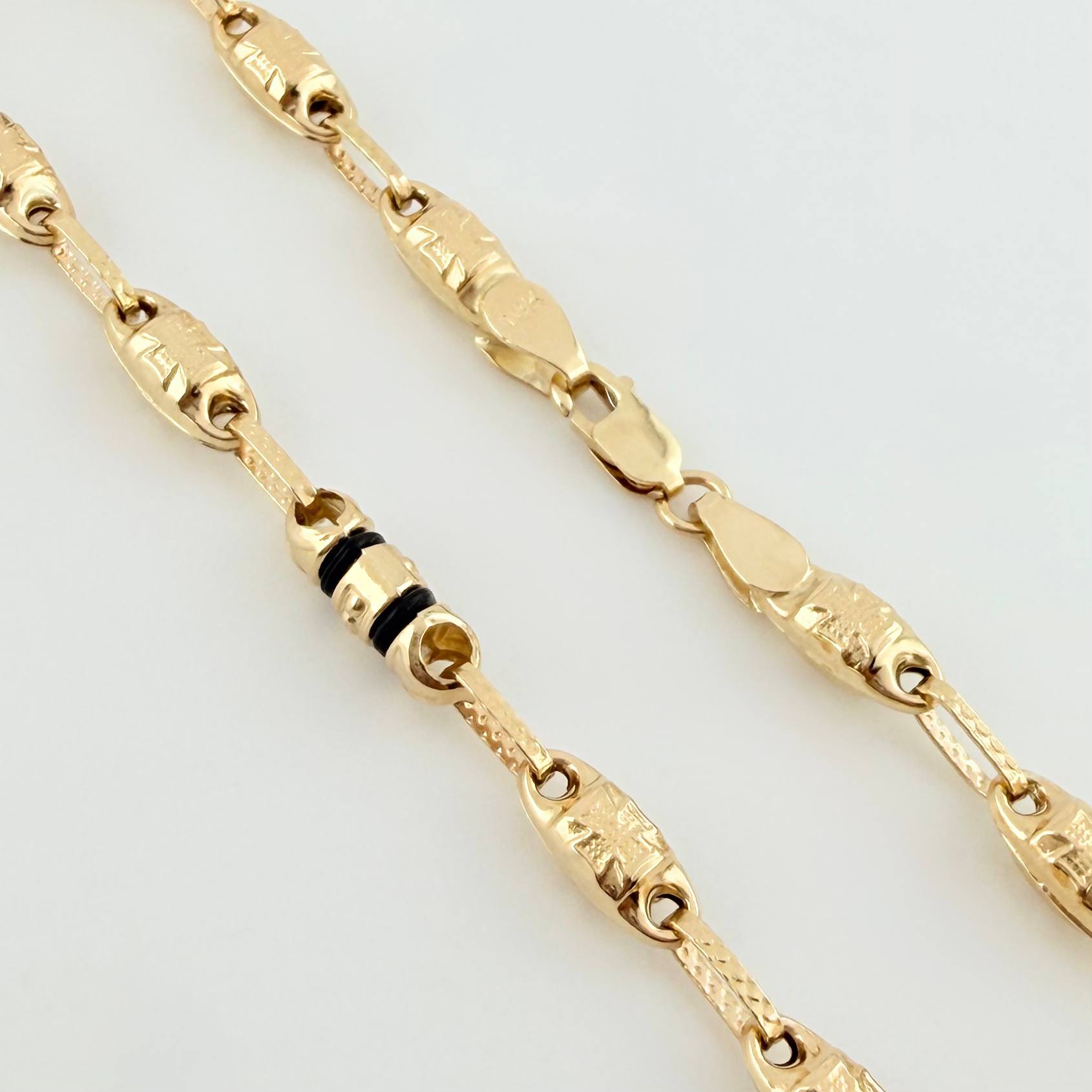 Cadena Rustica Templaria 3x1 12.4gr / 24 1/2 in / 4mm Oro Amarillo 18K