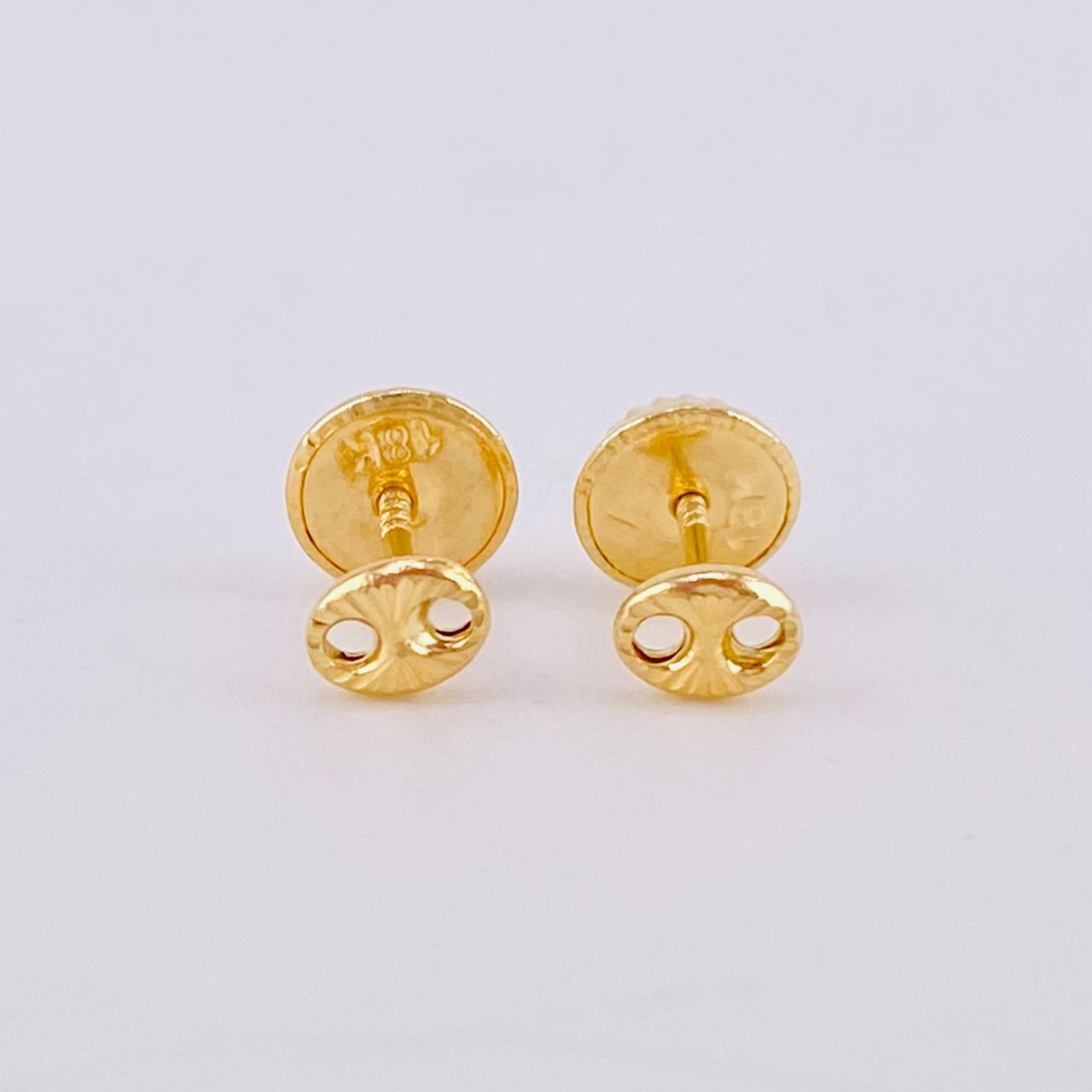 Diamond Cut Stud Earrings 0.6g / in / 4.6mm Yellow Gold 18K