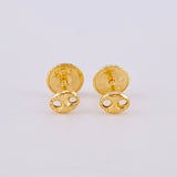 Diamond Cut Stud Earrings 0.6g / in / 4.6mm Yellow Gold 18K