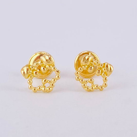 Stud Earrings Chubby Dog 0.8gr / 6.7mm 18K Yellow Gold *