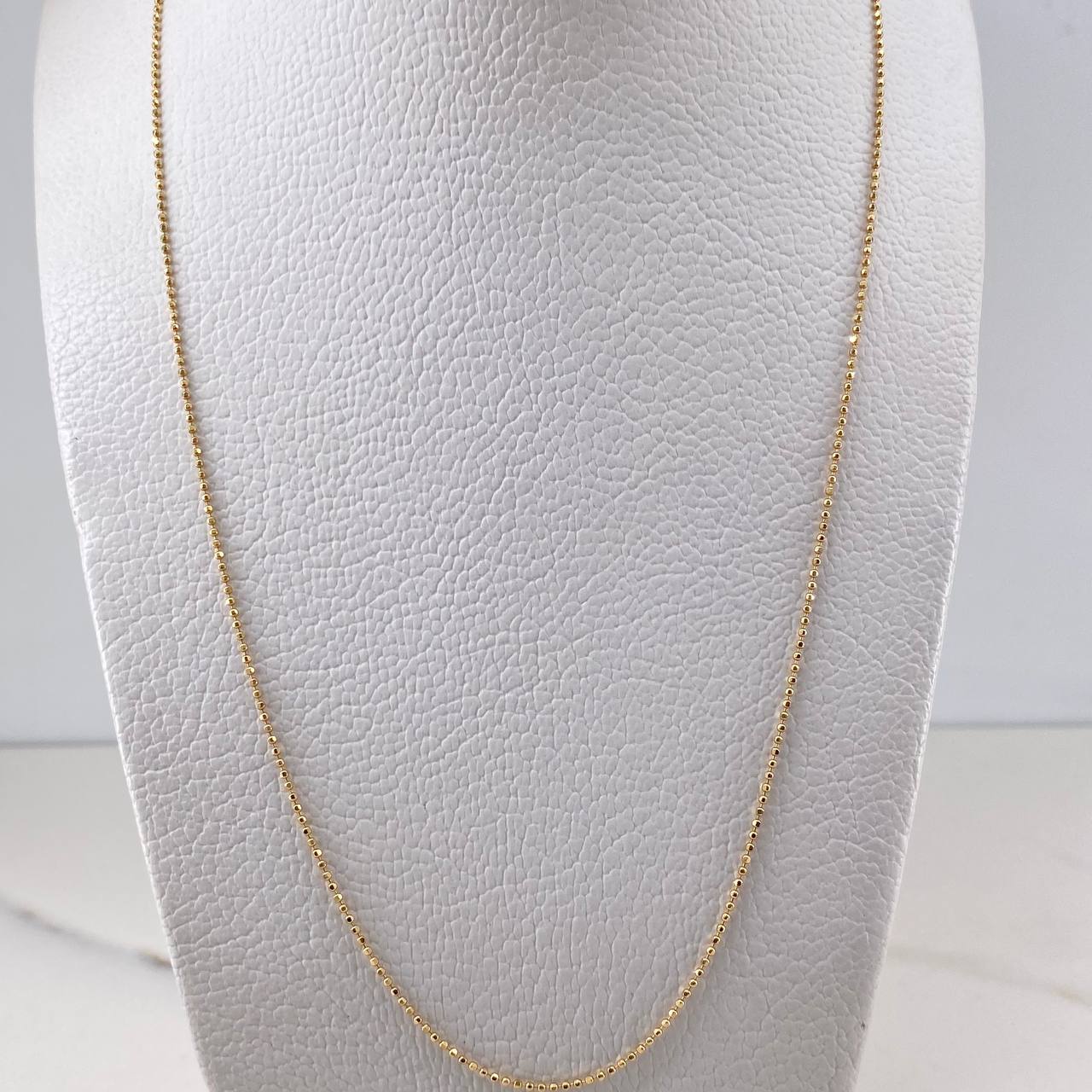 Cadena Militar 2.55gr / 60cm / 0.7mm Diamantada Oro Amarillo +3 18K &