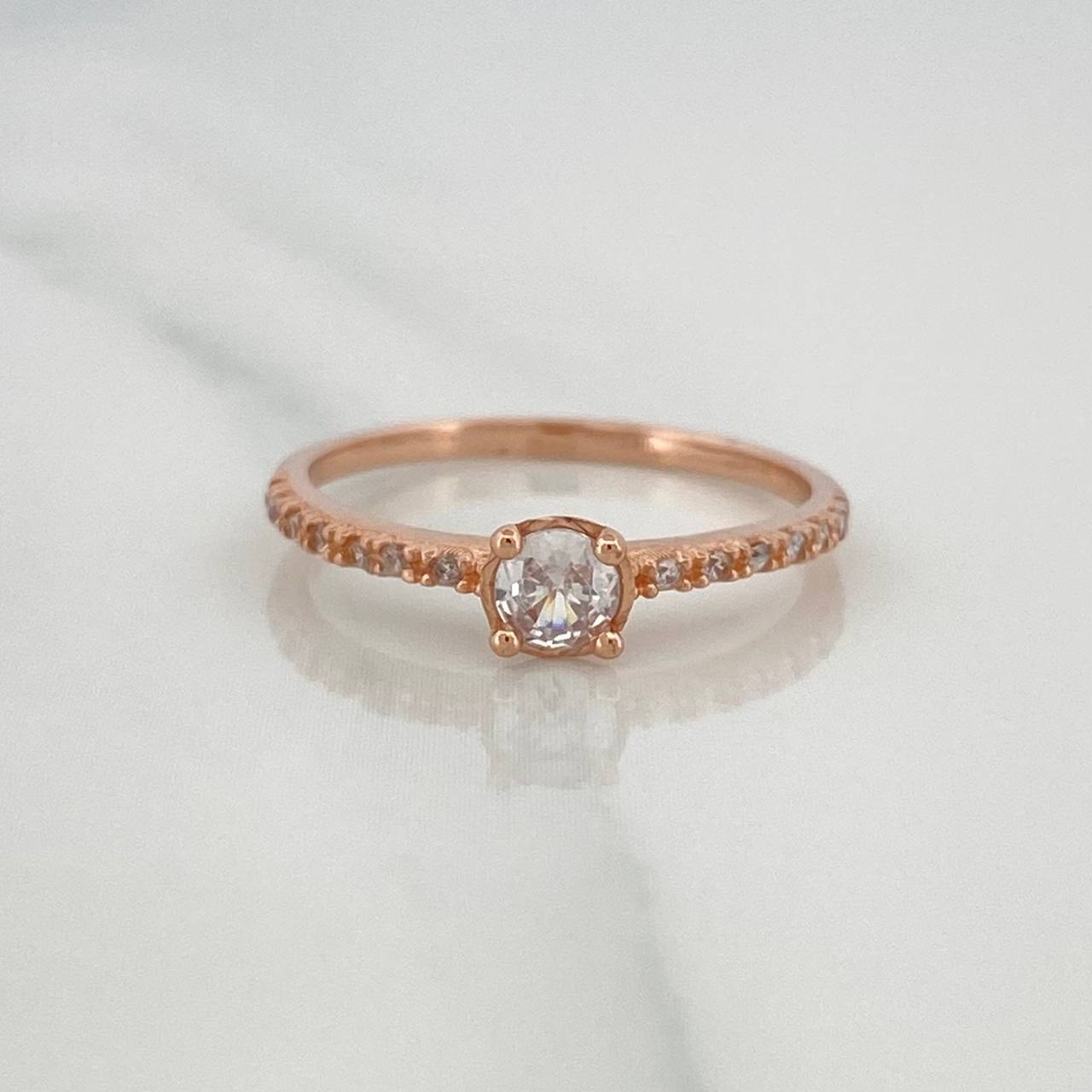 Anillo Solitario Churumbela 1.85gr / T7 1/4 / Oro Rosa 18K &