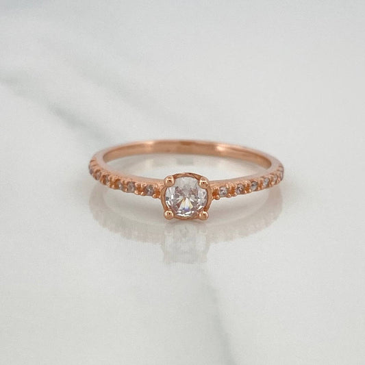 Anillo Solitario Churumbela 1.85gr / T7 1/4 / Oro Rosa 18K &