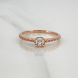 Anillo Solitario Churumbela 1.85gr / T7 1/4 / Oro Rosa 18K &