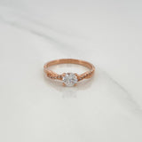 Anillo Solitario Líneas Cruzadas 1.95gr / T6 1/4 / Oro Rosa 18K &