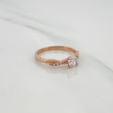 Anillo Solitario Líneas Cruzadas 1.95gr / T6 1/4 / Oro Rosa 18K &