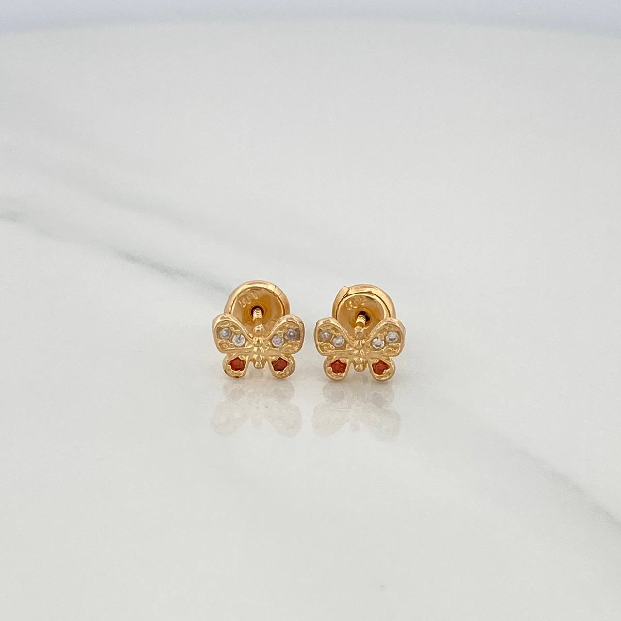 Topos Mariposa 0.9gr / 7.2mm Oro Amarillo 18K %