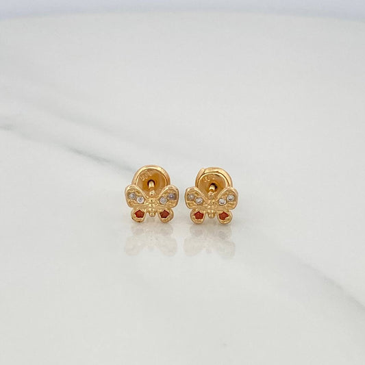 Butterfly Stud Earrings 0.9g / 7.2mm 18K Yellow Gold %