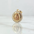 Pendant Virgen del Carmen 2.45gr / 2cm / White Zircons Two-tone Yellow and Rose Gold 18K *