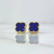 Topos Trébol VCyA 2.15gr / 8mm Azul Punteado Broche Mariposa Oro Amarillo 18K *