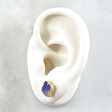 Topos Trébol VCyA 2.15gr / 8mm Azul Punteado Broche Mariposa Oro Amarillo 18K *