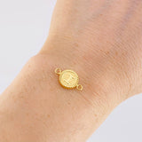 Herraje Letra I Marco Bordeado 0.6g / 3/4 in Oro Amarillo 18K