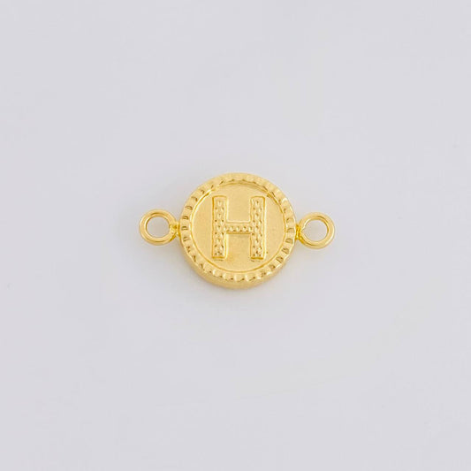 Herraje Letra H Doble Textura 0.6g / 3/4 in Oro Amarillo 18K