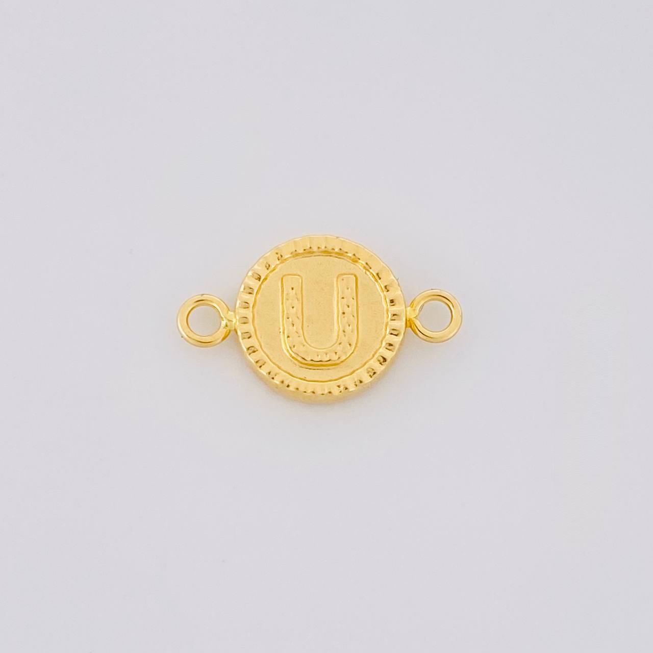 Herraje Letra U Doble Textura 0.6g / 3/4 in Oro Amarillo 18K
