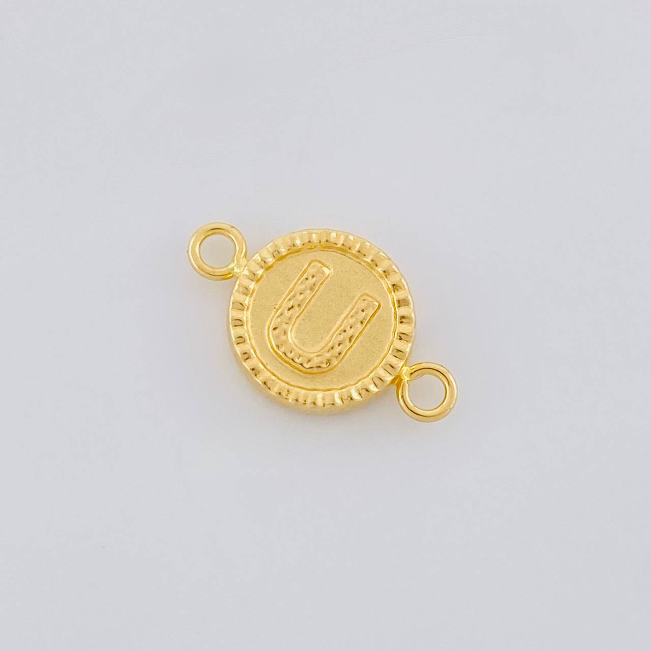 Herraje Letra U Doble Textura 0.6g / 3/4 in Oro Amarillo 18K