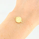 Herraje Letra F Marco Bordeado 0.55g / 3/4 in Oro Amarillo 18K