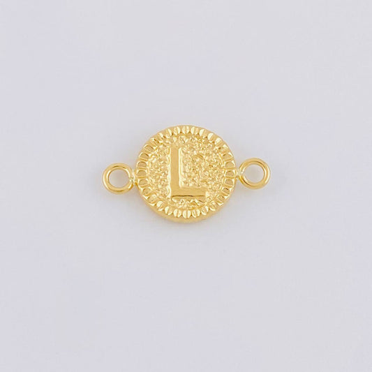 Herraje Letra L Marco Bordeado 0.55g / 3/4 in Oro Amarillo 18K