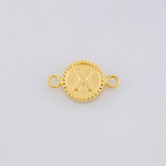 Herraje Letra X Marco Bordeado 0.6g / 3/4 in Oro Amarillo 18K