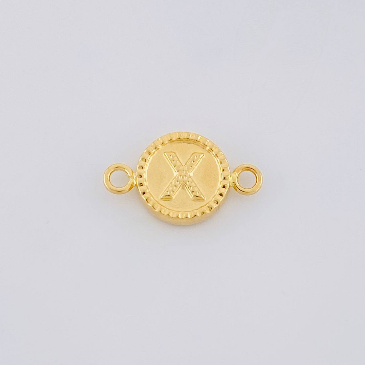 Herraje Letra X Doble Textura 0.6g / 3/4 in Oro Amarillo 18K
