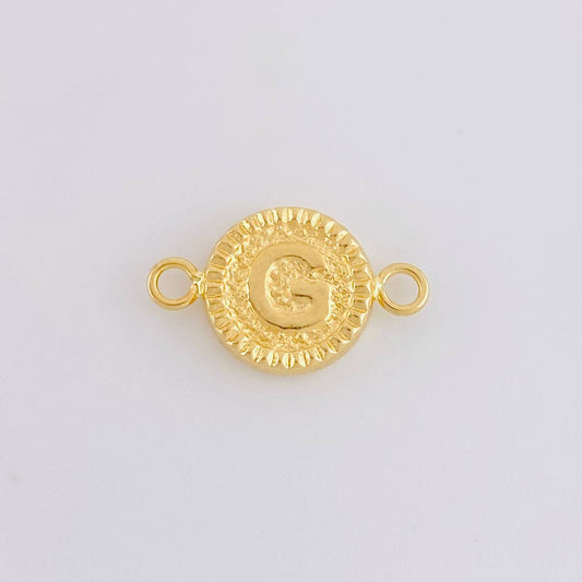 Herraje Letra G Marco Bordeado 0.6g / 3/4 in Oro Amarillo 18K